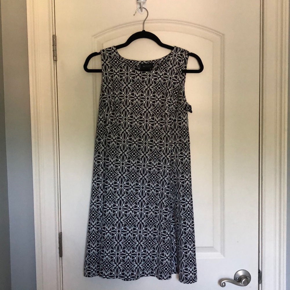 Black and white shift dress